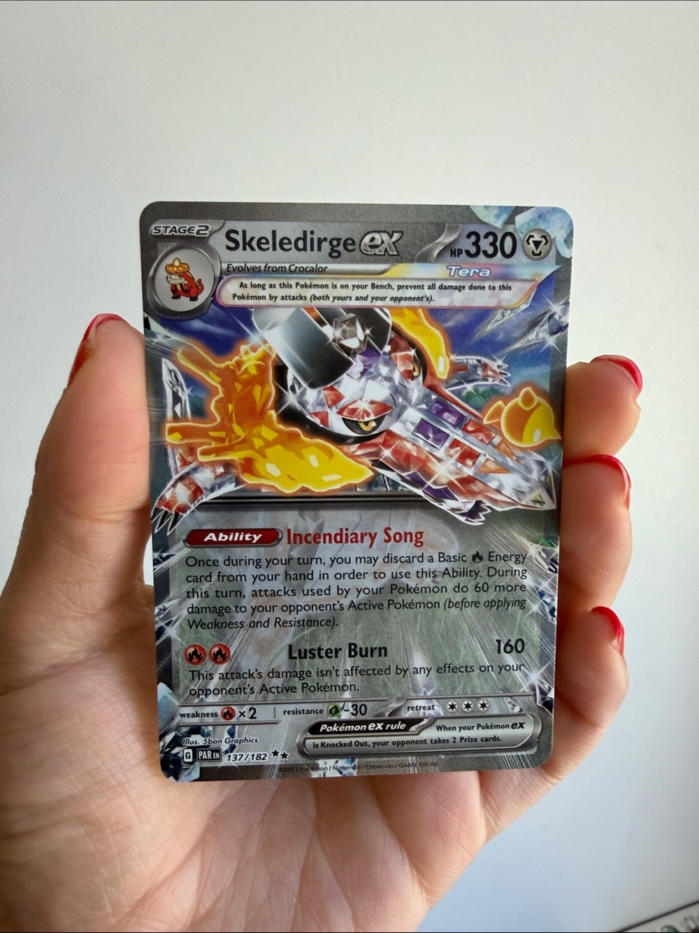 Skeledirge EX 137/182 Double Rare Pokemon Card Paradox Rift